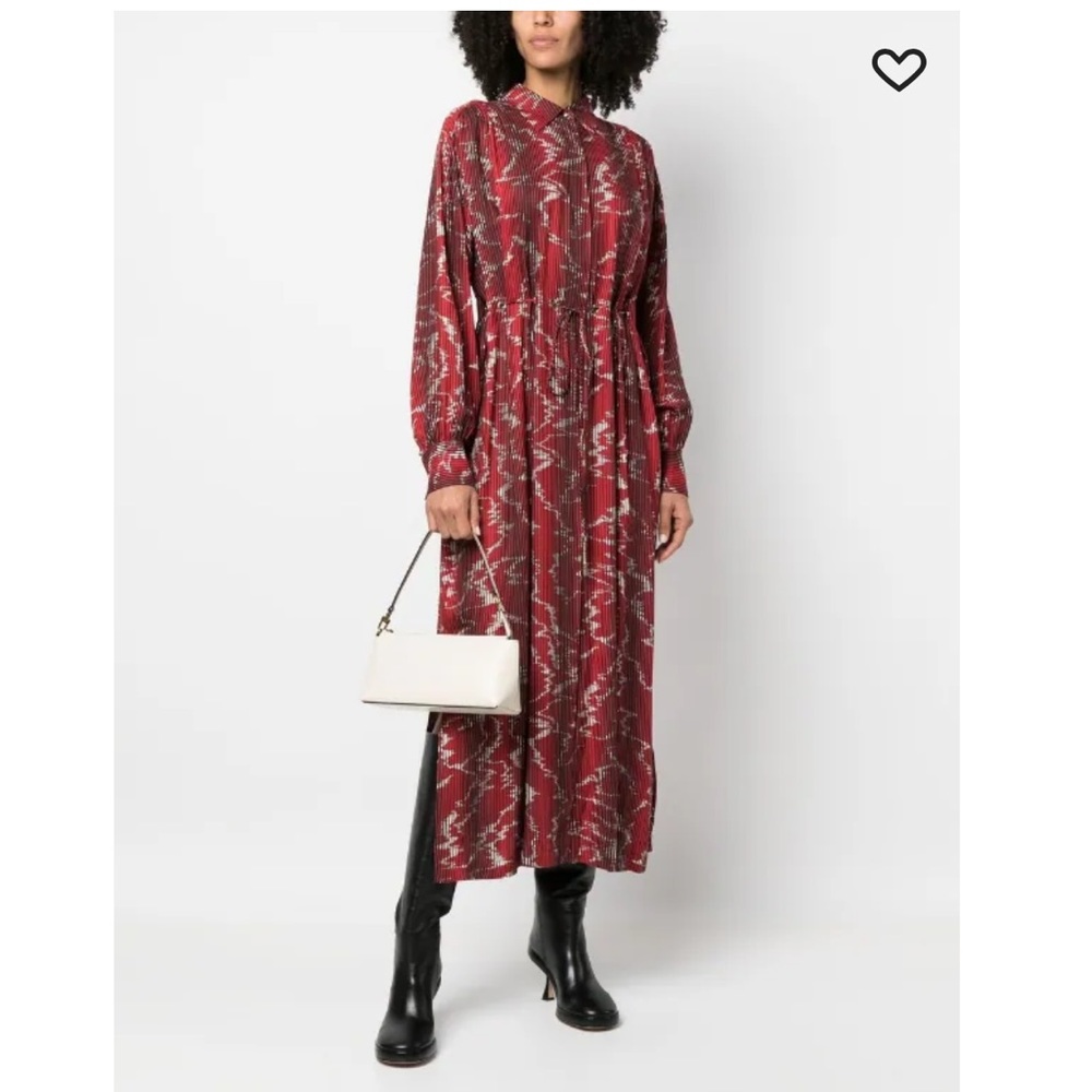 Boss Red Patterned Long-Sleeve Maxi Dress